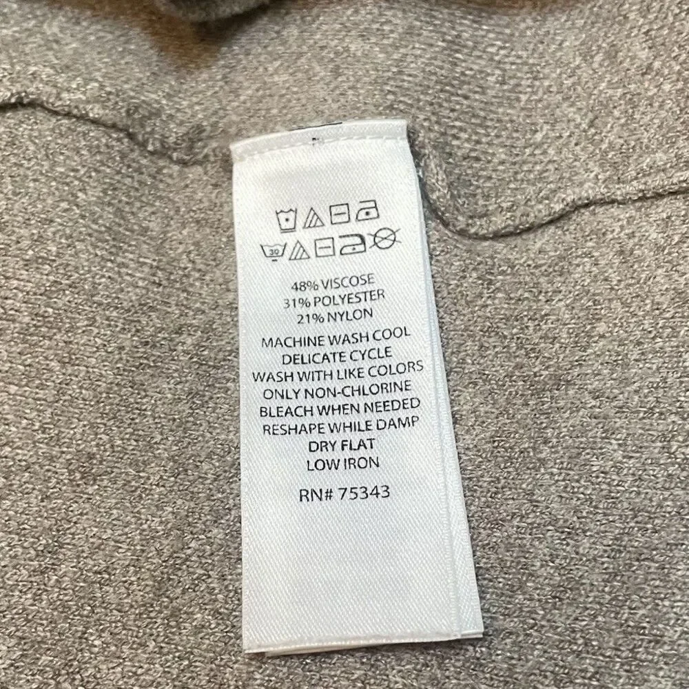 Rachel Zoe Wrap Sweater Jacket S Taupe Asymmetric Drape Cozy Luxury Duster Coat